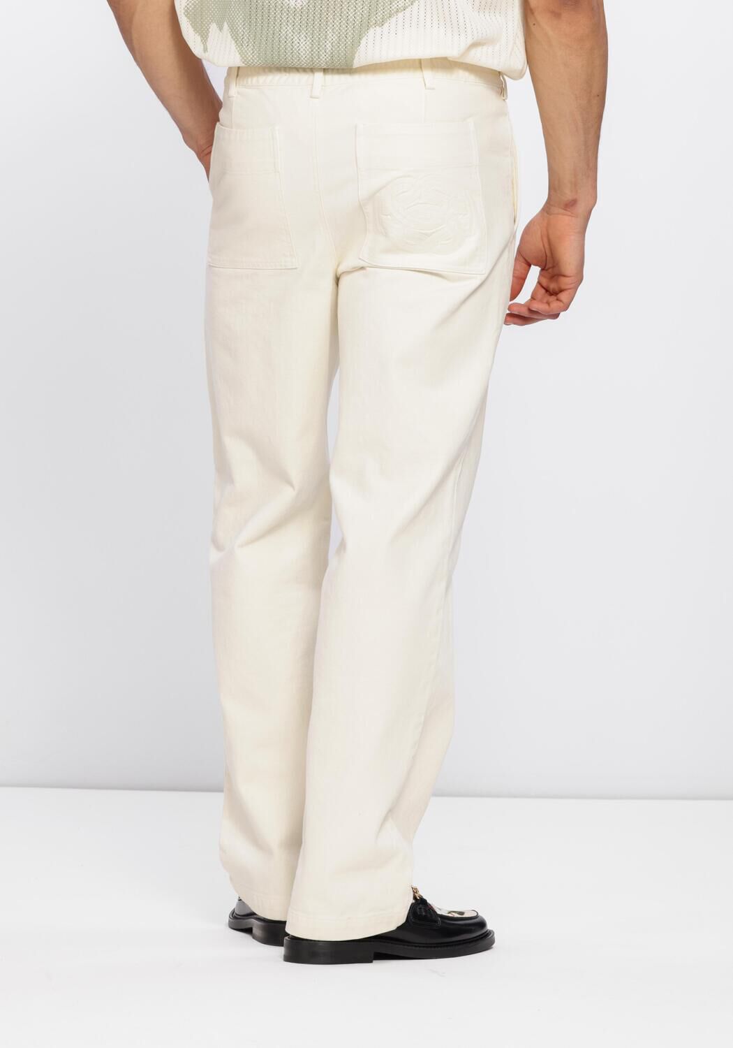 Ecru FILLING PIECES Chino WORKER PANTS - large