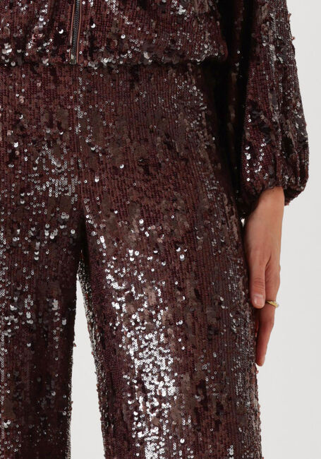 Bruine CO'COUTURE Wijde broek SOPHIECC SEQUIN LL PANT - large