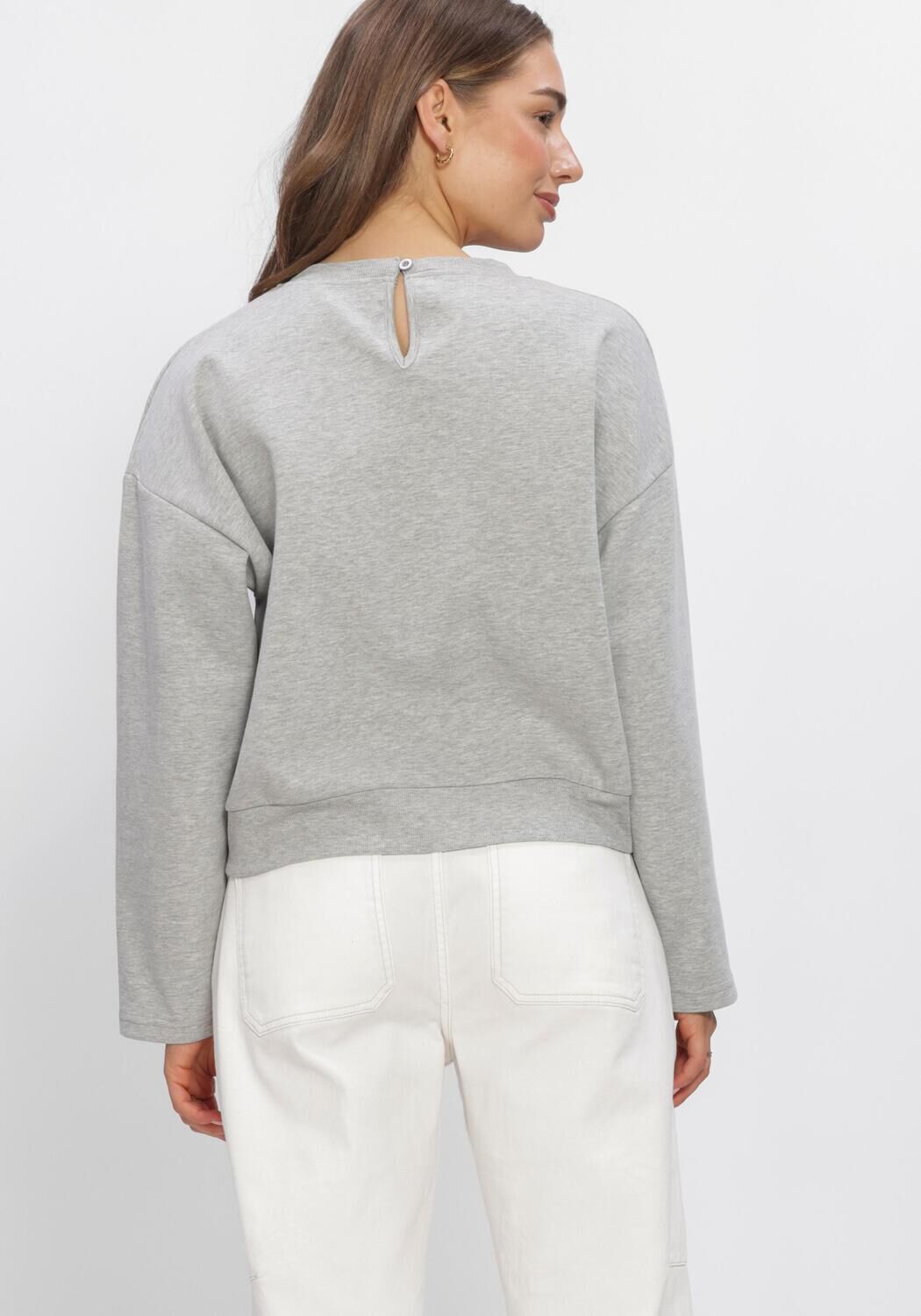 Grijze AIMEE THE LABEL Sweater ELANSS6 SWEATER WITH EMBROIDERY - large