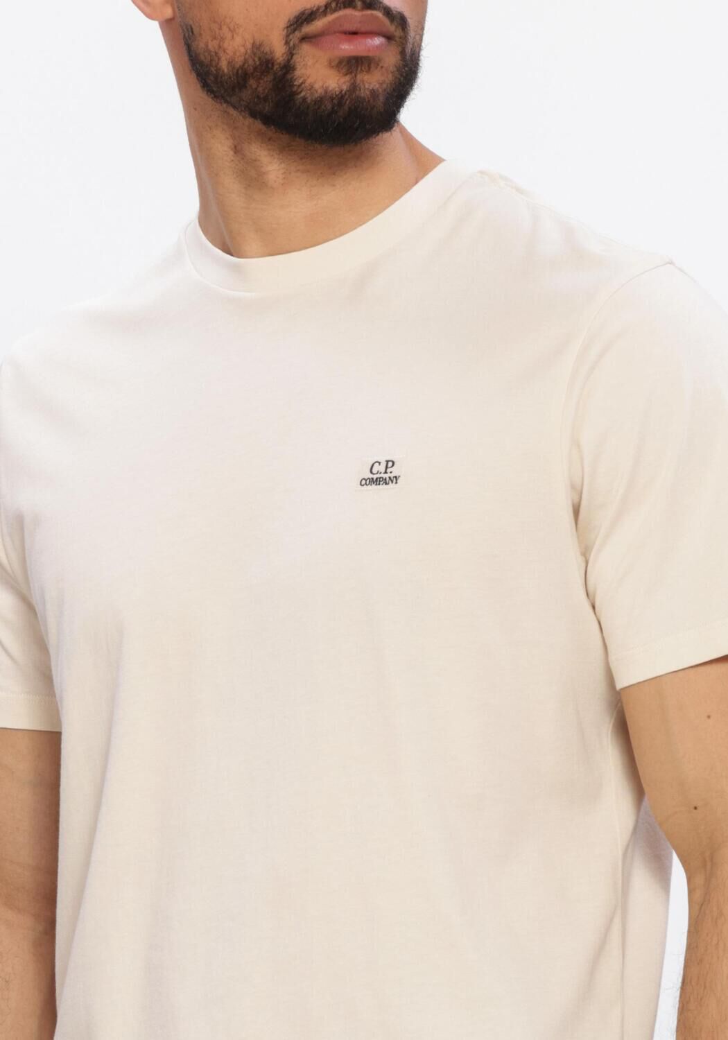 Beige CP COMPANY T-shirt 30/1 JERSEY SHORT SLEEVE LOGO PATCH T-SHIRT - large
