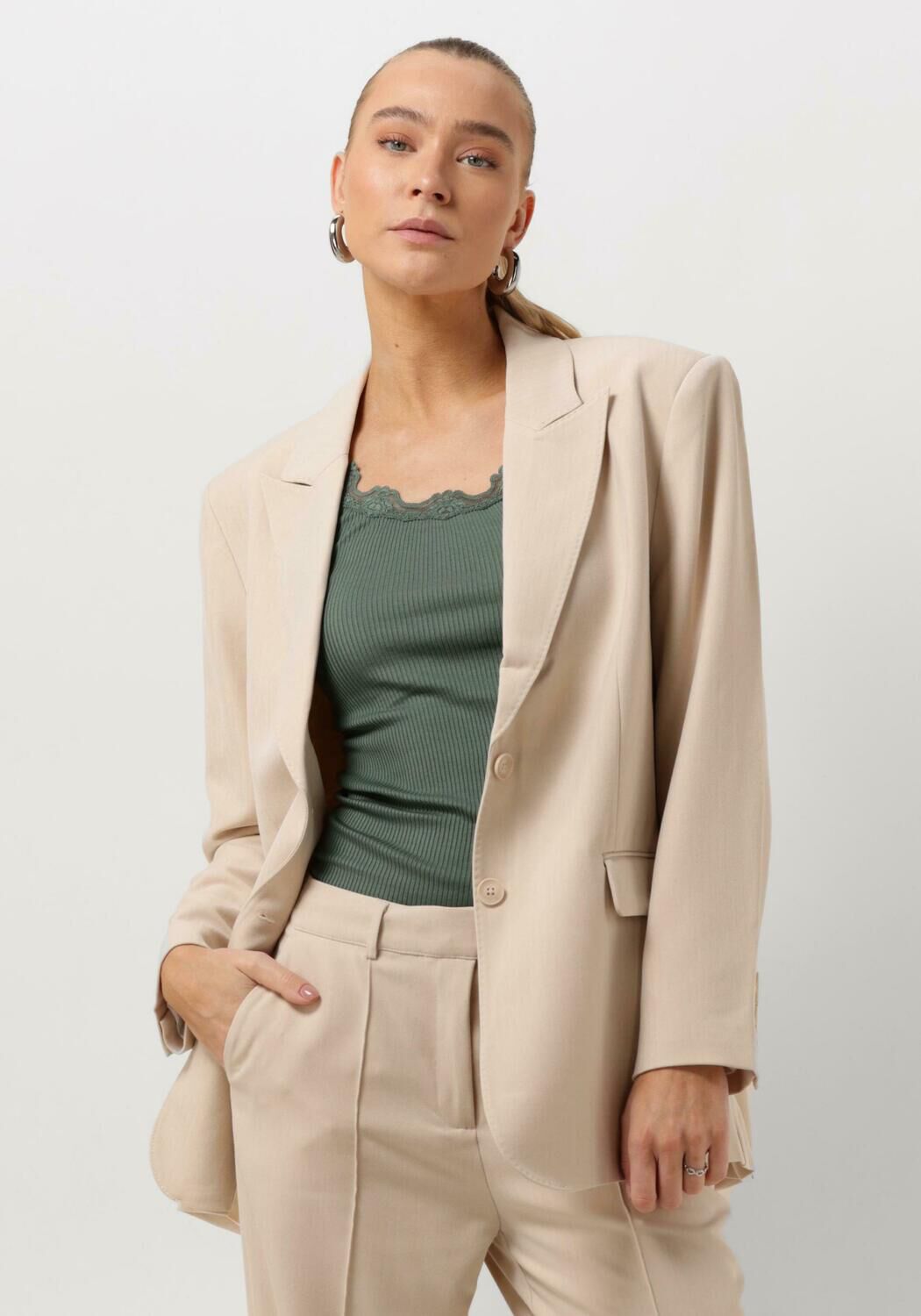 AAIKO Blazer Dames Amanda Herring Vis 520, Maat: L, Kleur: Gebroken wit