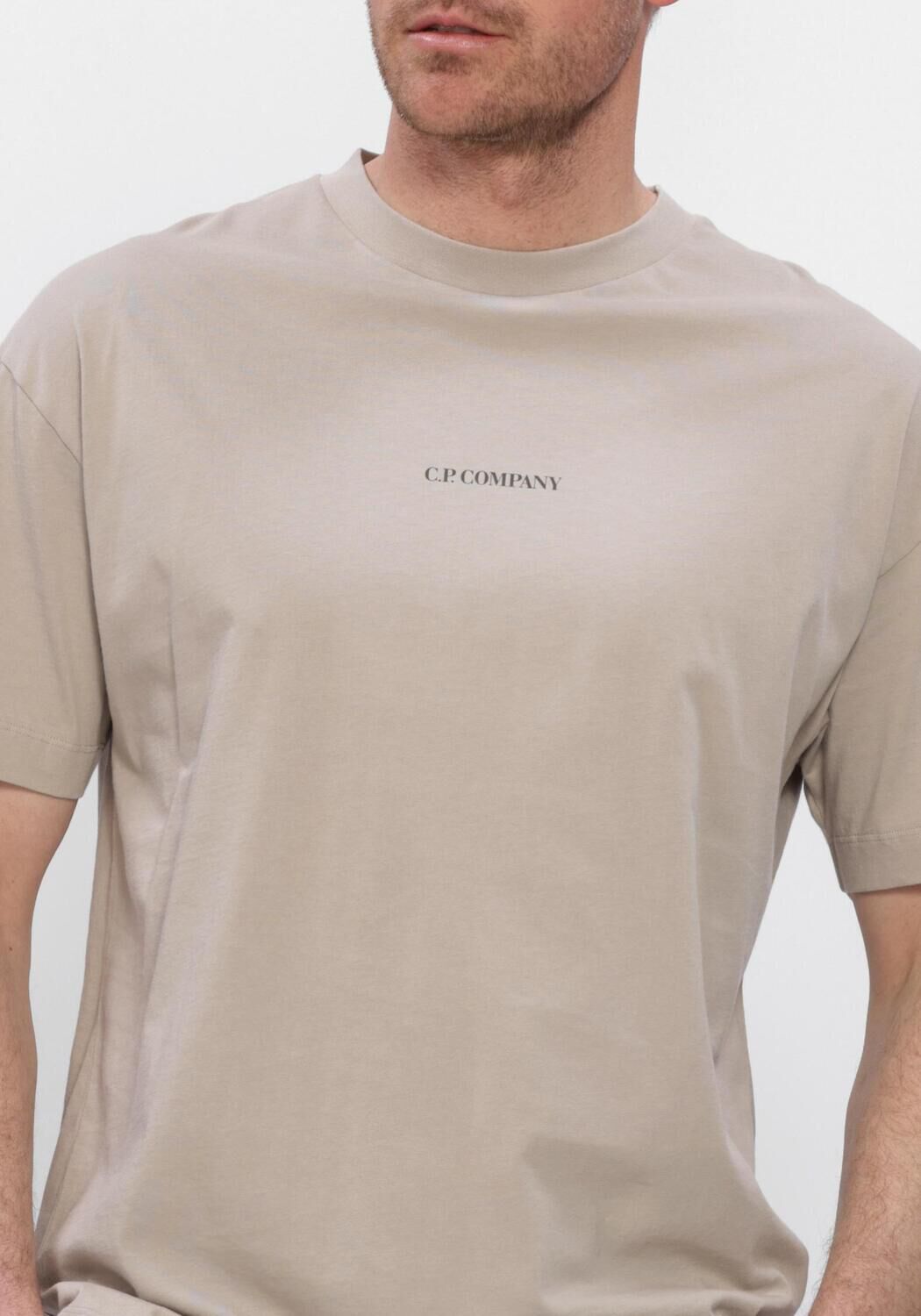 Grijze CP COMPANY T-shirt 30/1 JERSEY SHORT SLEEVE LOGO T-SHIRT - large