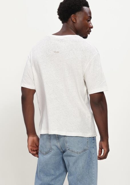 Ecru OLAF HUSSEIN T-shirt ESSENTIAL COTTON LINEN TEES - large