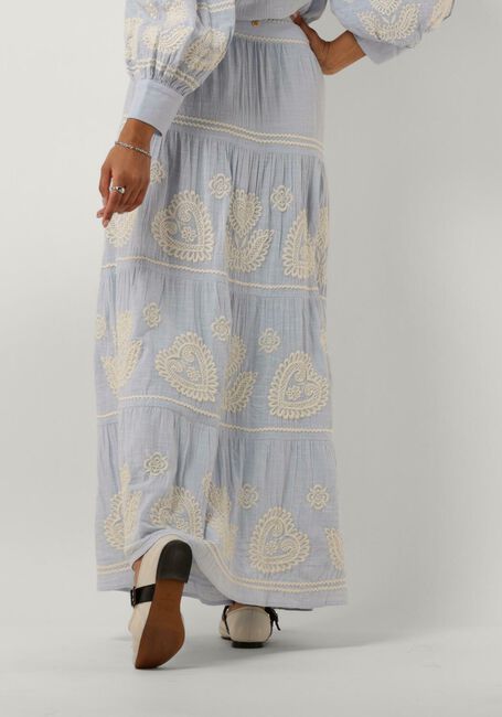 Lichtblauwe ANTIK BATIK Maxirok RONY SKIRT - large