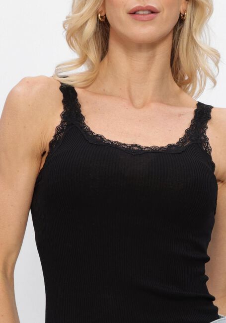 Zwarte ROSEMUNDE Top BABETTE DEEP BACK SILK TOP - large