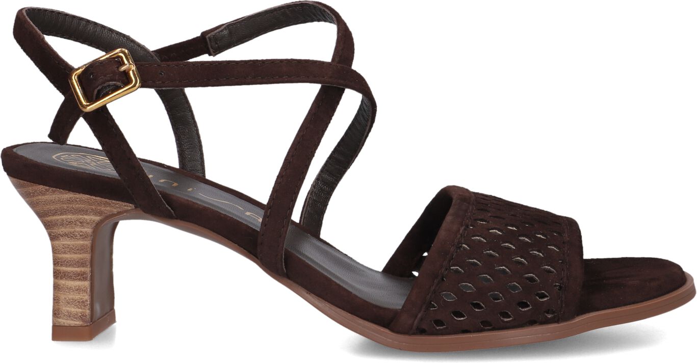 Unisa Sandalen met Hak Dames Limosi, Maat: 39, Materiaal: Suède, Kleur: Bruin afbeelding 1