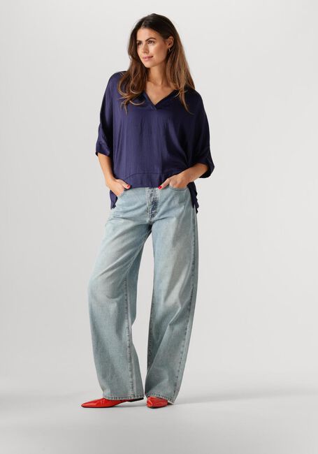 Donkerblauwe SUMMUM Top TOP SHORT SLEEVES SILKY TOUCH - large