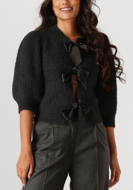 Zwarte CO'COUTURE Trui CORALIE CC BOW RIB CARDIGAN - large