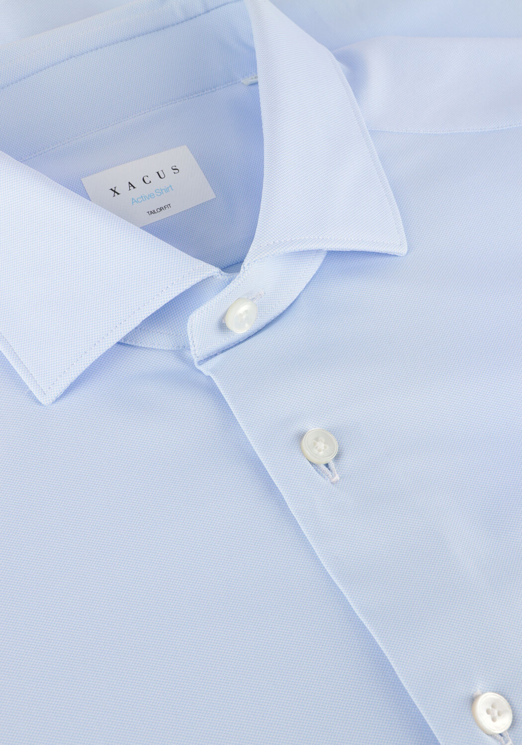 Lichtblauwe XACUS Klassiek overhemd ACTIVE SHIRT 558ML - large