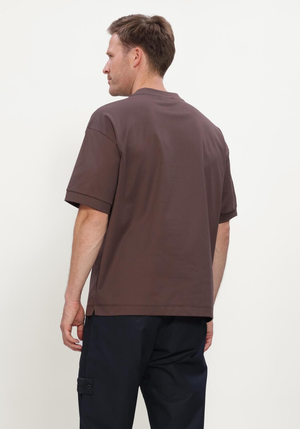 Bruine VALENZA Polo HEAVY SUPIMA OVERSIZED T-SHIRT - large