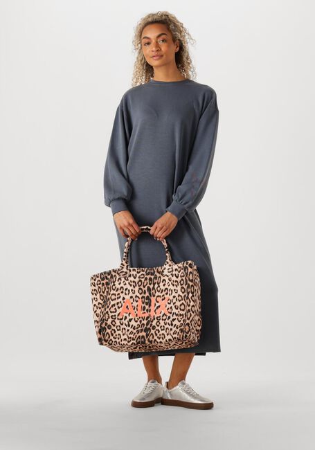 Zwarte ALIX THE LABEL Mini jurk LADIES KNITTED FLOWY LONG SWEATER DRESS - large