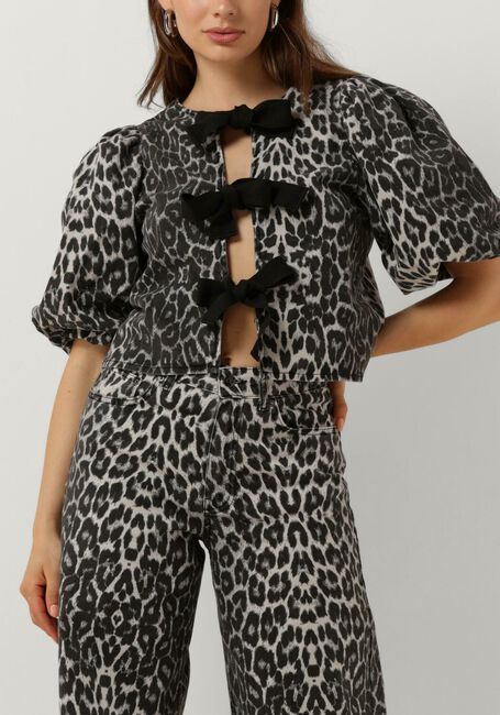 Grijze CO'COUTURE Top LEOCC BOW BLOUSE - large
