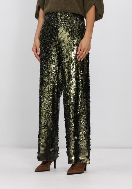 Groene DANTE6 Wijde broek SALUZ SEQUINS PANTS - large