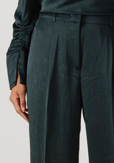 Donkergroene DANTE6 Wijde broek JULES CREASED SATIN PANTS - large