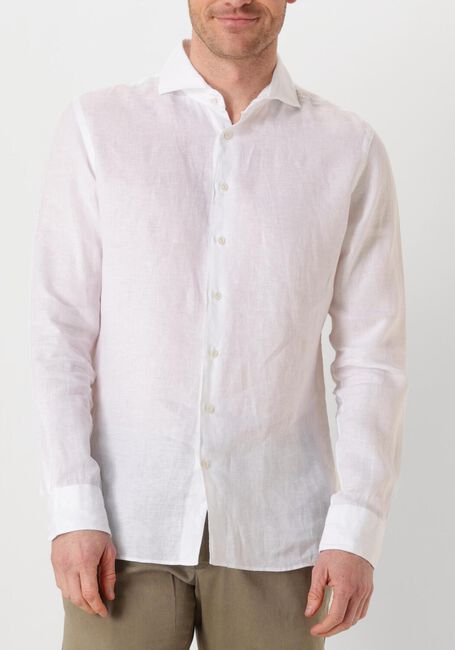 Witte PROFUOMO Klassiek overhemd SHIRT X-CUTAWAY LINEN - large