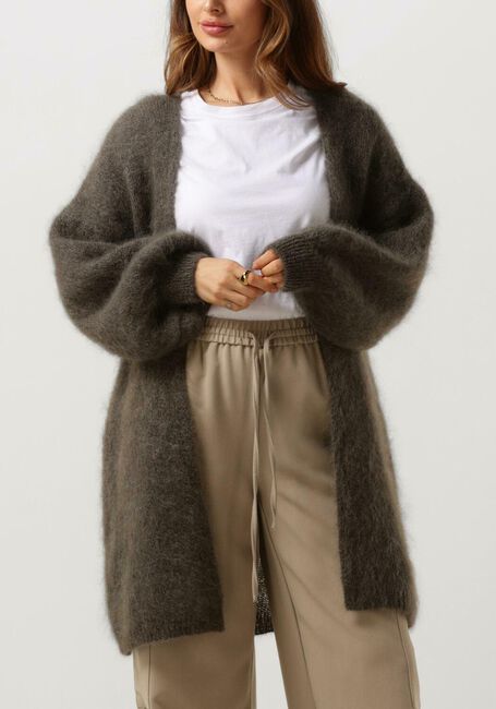 Taupe AMERICAN DREAMS Vest LEE MIDI CARDIGAN - large