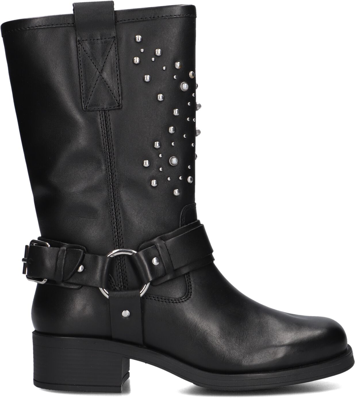 Lina Locchi Biker Boots Dames Modular-35, Maat: 40, Materiaal: Leer, Kleur: Zwart