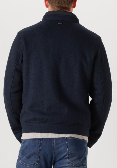 Donkerblauwe WOOLRICH Jack KNITTED WOOL LEWIS BOMBER - large