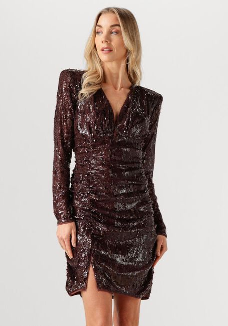 Bordeaux COPENHAGEN MUSE Mini jurk CMSEQUINCE-DRESS - large