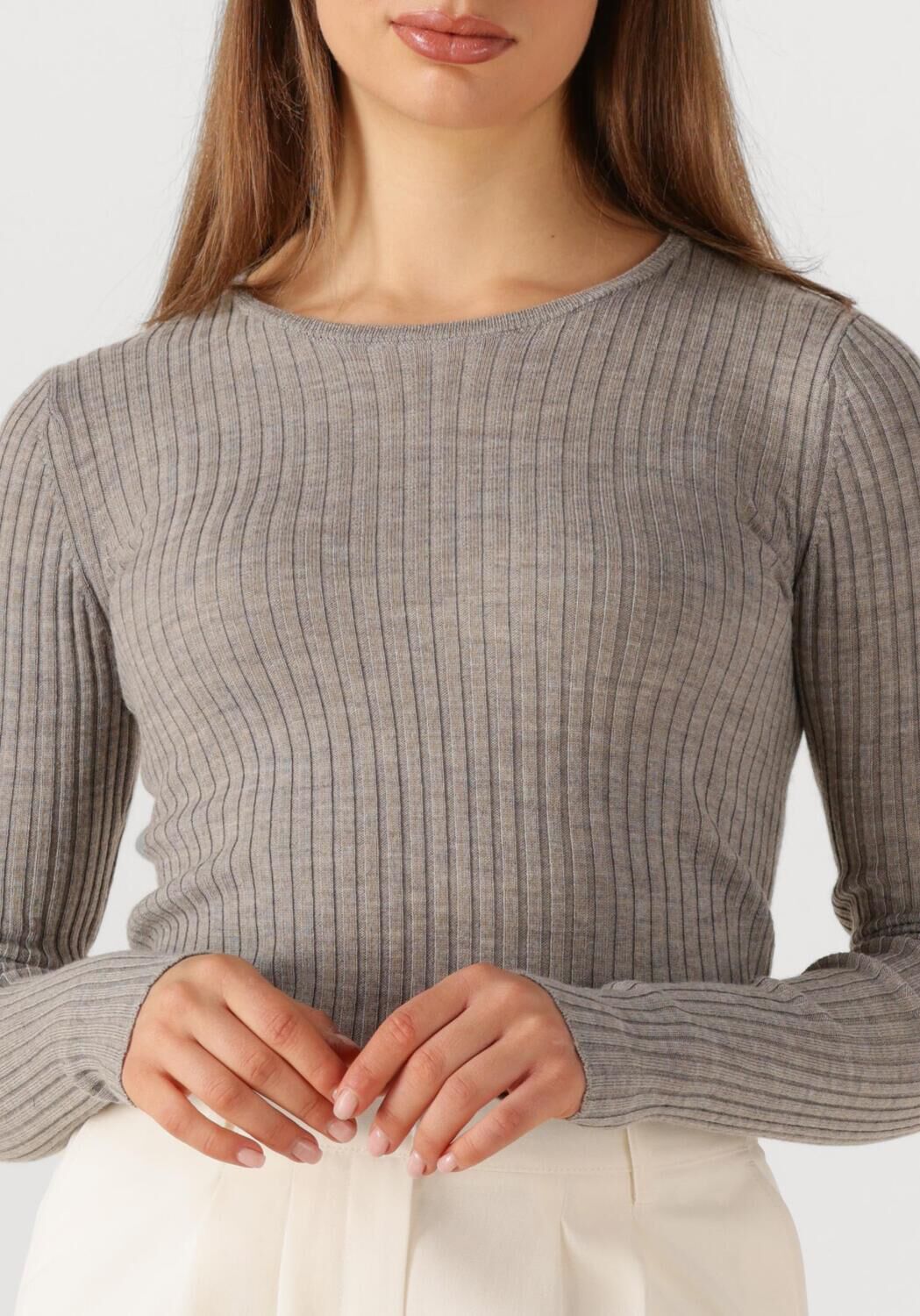 Taupe HERSKIND Trui CAMB KNIT BLOUSE - large