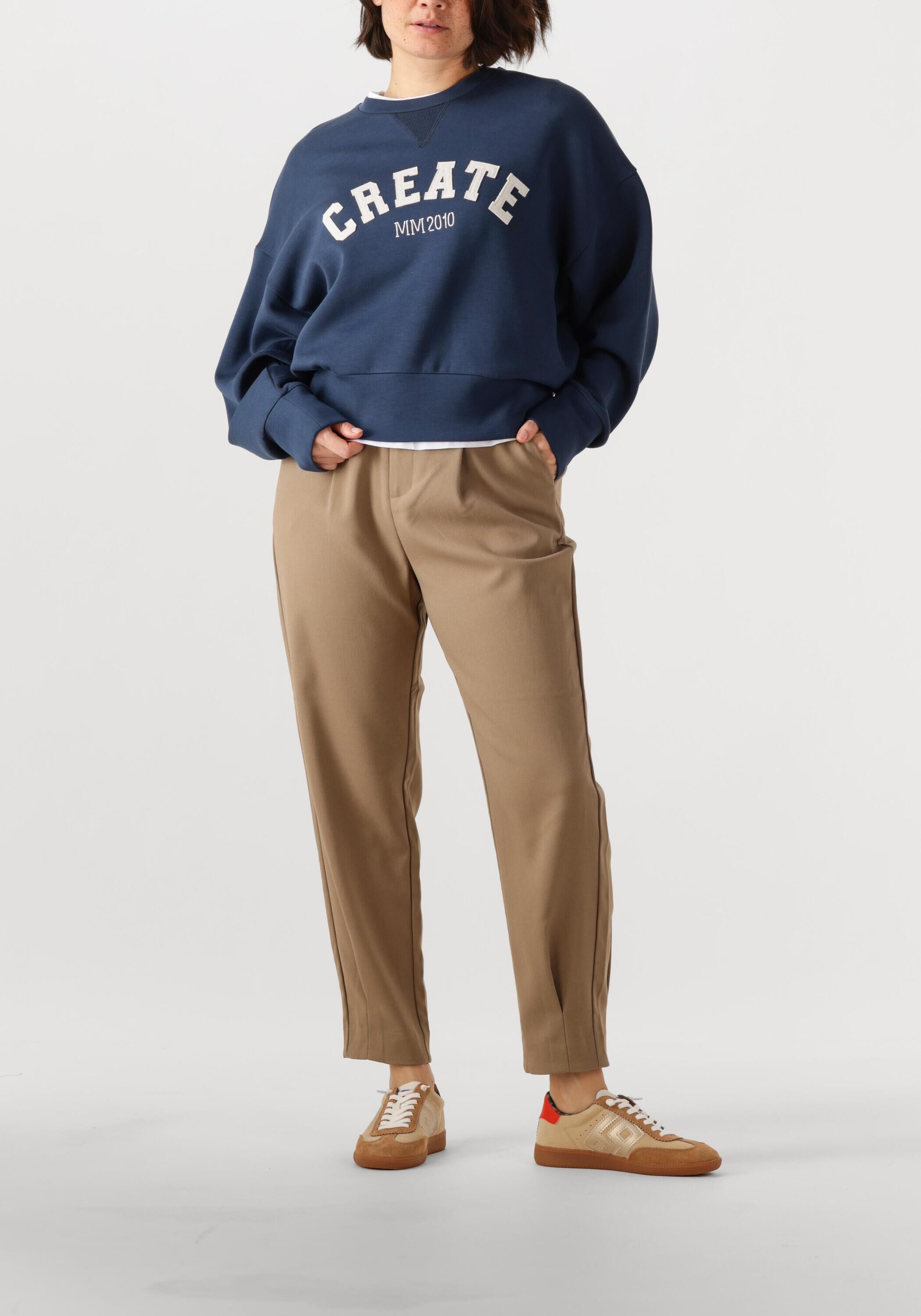 Donkerblauwe MOS MOSH Trui MMCELLI O-LS SWEATSHIRT | Assem