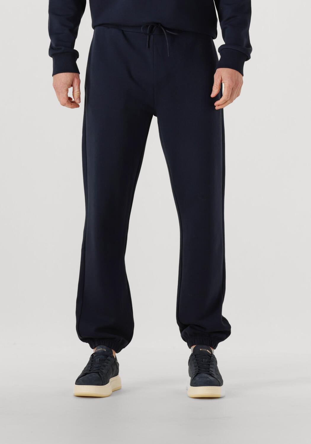 Donkerblauwe WOOLRICH Joggingbroek LOGO INTERLOCK SWEATPANT | Assem
