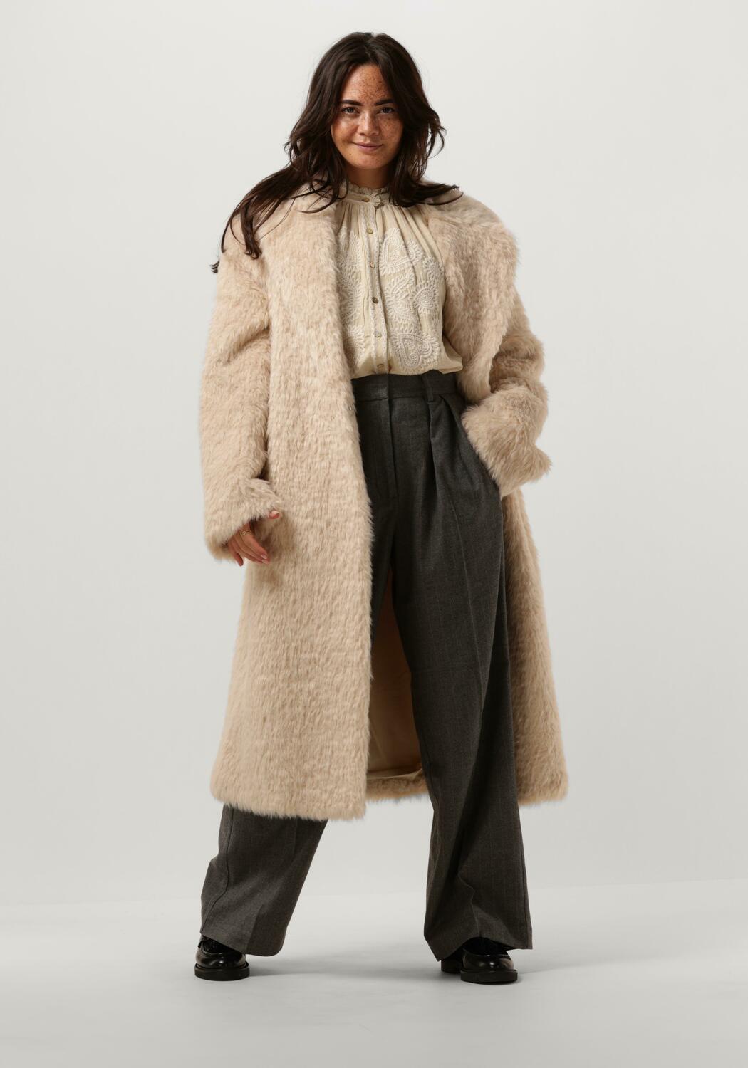 Creme STAND STUDIO Faux fur jas NICOLE COAT | Assem