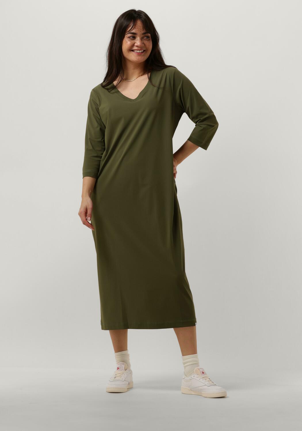 Groene PENN INK Midi jurk DRESS KHAKI Assem