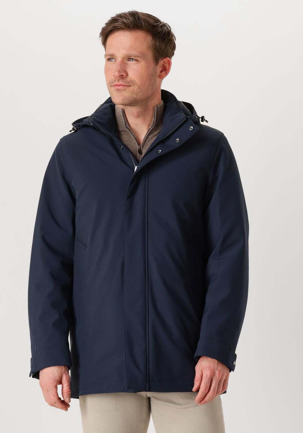 Shell Barrow Donkerblauwe WOOLRICH Parka's SOFT SHELL BARROW MAC COAT | Assem