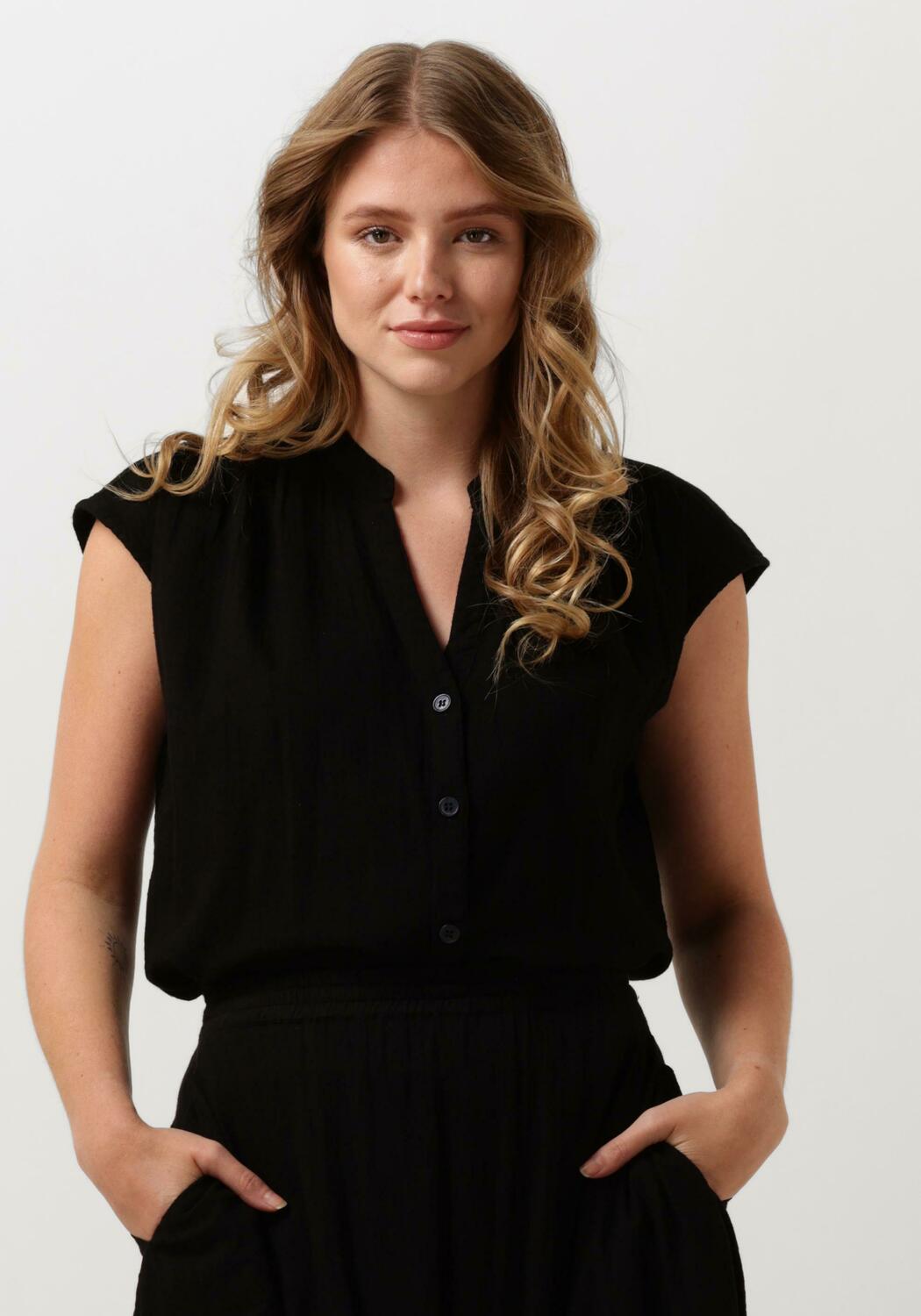 Débardeur / Top Noir Stella Forest - Taille 36 - En Velours à Motif Pois - Occasion Très Bon État